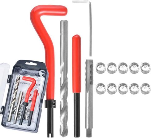 JoyTube Thread Repair Kit SAE, Stainless 1/4-20 Inch Thread Repair Insert Kit Compatible Hand Tool Set for Auto Repairing in Kuwait