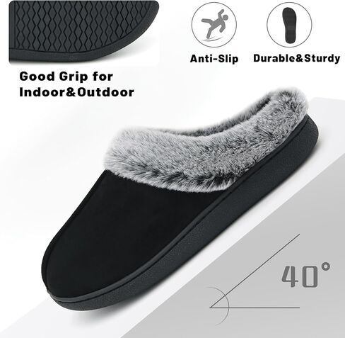 شباشب منزلية من إسفنج الذاكرة للنساء، شباشب منزل نسائية من القطيفة المنفوش وغرفة النوم في الداخل والخارج، أحذية منزلية لطيفة ومريحة للسيدات من جلد الغزال مع دعم للقوس in Kuwait