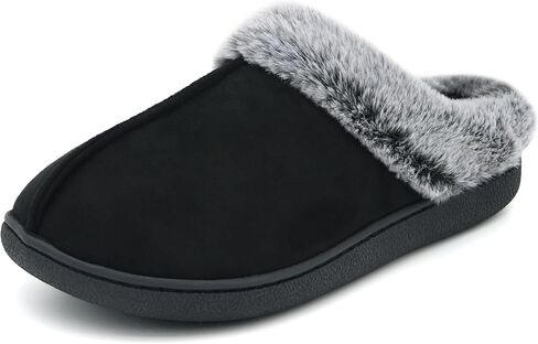 شباشب منزلية من إسفنج الذاكرة للنساء، شباشب منزل نسائية من القطيفة المنفوش وغرفة النوم في الداخل والخارج، أحذية منزلية لطيفة ومريحة للسيدات من جلد الغزال مع دعم للقوس in Kuwait