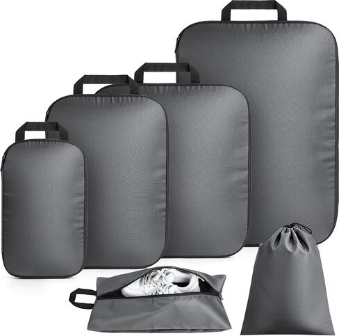 Packing Cubes for Travel, 6 Set Lightweight Compression Travel Bags - Luggage Suitcase Organizer Travel Essentials, Expandable Packing Cubes Organizer for Carry on Suitcases,Black in Saudi Arabia