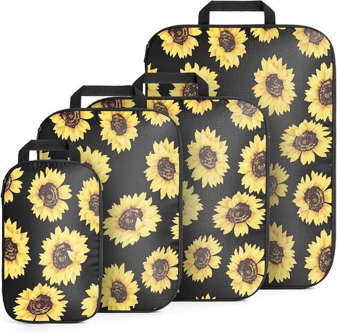 Packing Cubes for Travel, 6 Set Lightweight Compression Travel Bags - Luggage Suitcase Organizer Travel Essentials, Expandable Packing Cubes Organizer for Carry on Suitcases,Black in Saudi Arabia