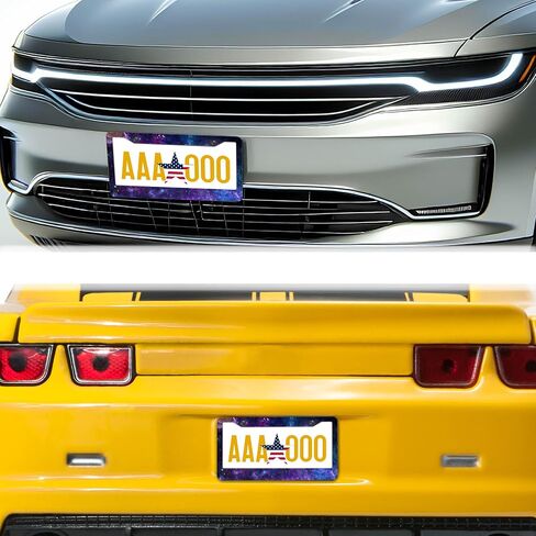 License Plate Frames for Men Multicolor License Plate Cover for Women Galaxy Aluminum Metal Car Accessory 2 Pack with Screw Covers Set in Saudi Arabia