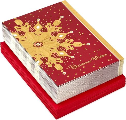 Hallmark Boxed Holiday Cards, Red and Gold Snowflake (40 Cards with Envelopes) in Saudi Arabia