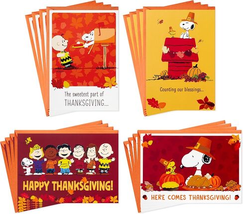 Hallmark Peanuts Thanksgiving Cards Assortment, Snoopy and Friends (16 Assorted Cards with Envelopes) in Saudi Arabia