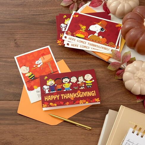 Hallmark Peanuts Thanksgiving Cards Assortment, Snoopy and Friends (16 Assorted Cards with Envelopes) in Saudi Arabia
