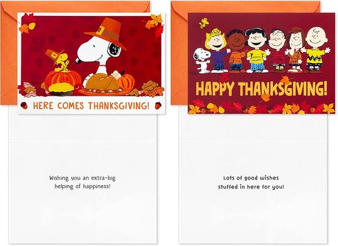 Hallmark Peanuts Thanksgiving Cards Assortment, Snoopy and Friends (16 Assorted Cards with Envelopes) in Saudi Arabia