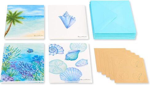Papyrus Blank Cards with Envelopes - Designed by Bella Pilar, Into the Blue (20-Count) in Saudi Arabia