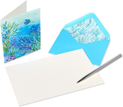 Papyrus Blank Cards with Envelopes - Designed by Bella Pilar, Into the Blue (20-Count) in Saudi Arabia
