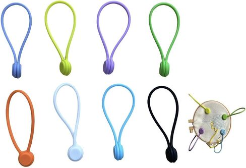 Generic 8pcs Magnetic Fabric Clips Slicone Magnetic Needle Minders Needle Keeper for Cross Stitch Embroidery Needlework Accessories in Saudi Arabia