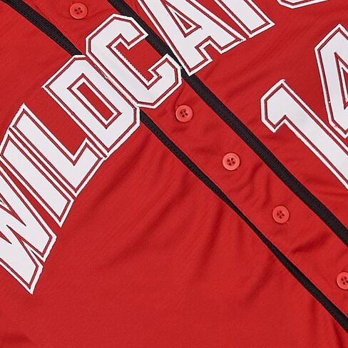 Mens Baseball Jersey Wildcats #14 Troy Bolton #8 Chad Danforth Movie Stitched Jersey Red XS-XXL in Saudi Arabia