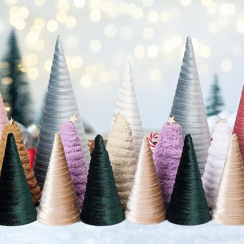 TFTAFAN 6 PCS Thick Paper Mache Cones, Christmas Thick Cardboard Craft Cones, Open Bottom Cone for Halloween Christmas Valentine's Day DIY Gnomes Ornament Cone Tree Decorations (6,10,14 inches) in Kuwait