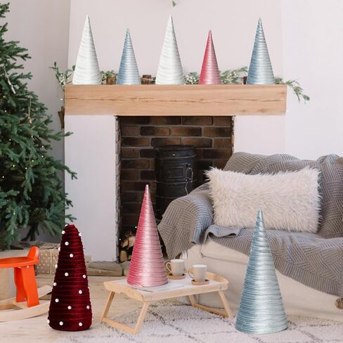 TFTAFAN 6 PCS Thick Paper Mache Cones, Christmas Thick Cardboard Craft Cones, Open Bottom Cone for Halloween Christmas Valentine's Day DIY Gnomes Ornament Cone Tree Decorations (6,10,14 inches) in Kuwait