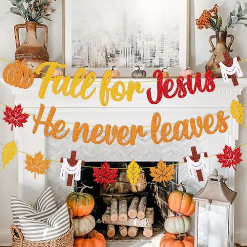 تقع من أجل يسوع، فهو لا يترك أبدًا لافتة زخارف الخريف المسيحية، الديانة المسيحية، أوراق القيقب، موضوع اليقطين، حفلة عيد الشكر، الكنيسة، لوحة الإعلانات، ديكورات لوحة الإعلانات in Kuwait