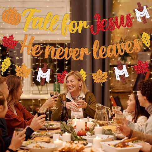 تقع من أجل يسوع، فهو لا يترك أبدًا لافتة زخارف الخريف المسيحية، الديانة المسيحية، أوراق القيقب، موضوع اليقطين، حفلة عيد الشكر، الكنيسة، لوحة الإعلانات، ديكورات لوحة الإعلانات in Kuwait