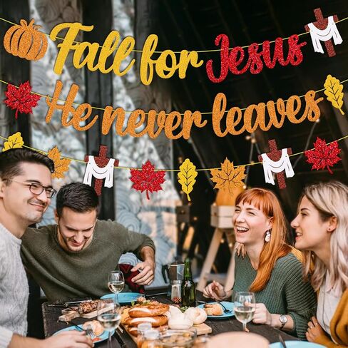 تقع من أجل يسوع، فهو لا يترك أبدًا لافتة زخارف الخريف المسيحية، الديانة المسيحية، أوراق القيقب، موضوع اليقطين، حفلة عيد الشكر، الكنيسة، لوحة الإعلانات، ديكورات لوحة الإعلانات in Kuwait