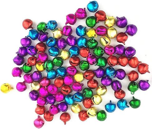 LaVieEnRose 100pcs 6mm For Christmas Copper Made Fashion Jingle Bell/ Small Bell/ Mini Bell for DIY Bracelet Anklets Necklace Knitting/ Jewelry Making Accessories (Random Color) in Saudi Arabia