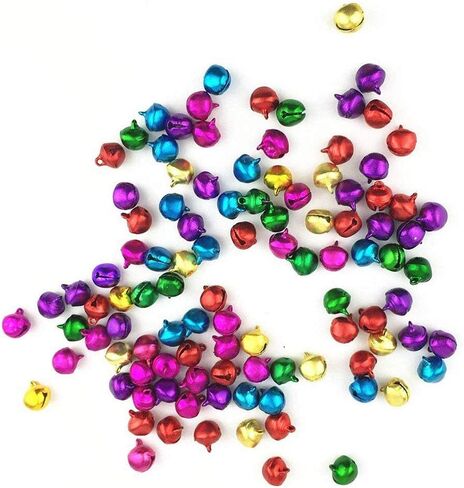 LaVieEnRose 100pcs 6mm For Christmas Copper Made Fashion Jingle Bell/ Small Bell/ Mini Bell for DIY Bracelet Anklets Necklace Knitting/ Jewelry Making Accessories (Random Color) in Saudi Arabia