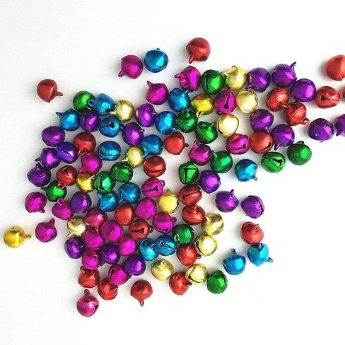 LaVieEnRose 100pcs 6mm For Christmas Copper Made Fashion Jingle Bell/ Small Bell/ Mini Bell for DIY Bracelet Anklets Necklace Knitting/ Jewelry Making Accessories (Random Color) in Saudi Arabia
