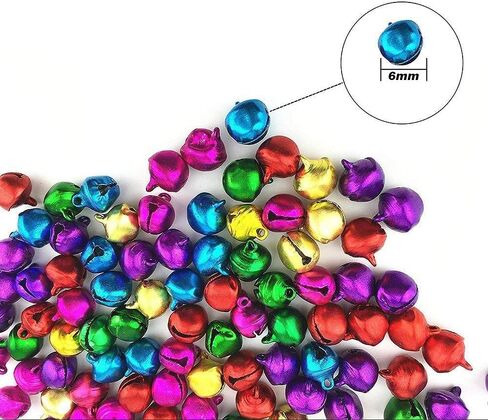 LaVieEnRose 100pcs 6mm For Christmas Copper Made Fashion Jingle Bell/ Small Bell/ Mini Bell for DIY Bracelet Anklets Necklace Knitting/ Jewelry Making Accessories (Random Color) in Saudi Arabia
