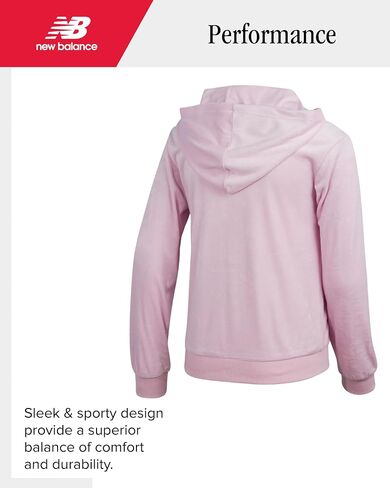 New Balance Girls' Sweatsuit Set - 2 Piece Velour Zip Up Hoodie Sweatshirt and Jogger Pants - Girls' Activewear Set (7-12) in Saudi Arabia