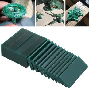 15 PCS Carving Wax Blocks, 1 LB Carving Wax Set for DIY Crafts, Casting Jewelry Molding Tools Mold Sculpting Green Wax Slices