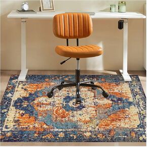 Office Chair Mat for Hardwood Floor, 36"x48" Easy Clean Anti-Slip Rug, Red Blue