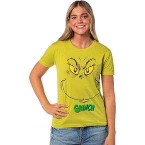 Dr. Seuss GRINCH Women's Grinch Face Adult Pajama Sleep T-Shirt