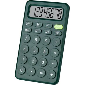 Basic 4 Function Calculator for Students and Office: Small, Portable, and Easy-to-use - Suitable for School and Office Essentials (Green)