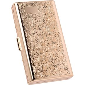Vintage case,14 Capacity,Metal Plated Metallic Glossy Black,Double-Sided,Bank Card case, Cash Box(100mm King Size) (Black)