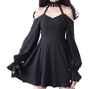ZZEQYG Women's Gothic Lolita Dress Off-Shoulder Halter Dress Party Cocktail Dress