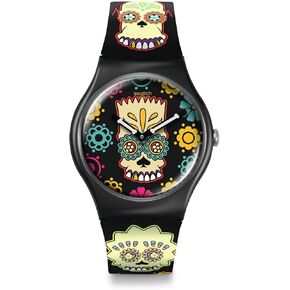 Swatch Casual Watch Simpsons Haloween Unisex Black Quartz Bio-sourced D'Oh of The Dead