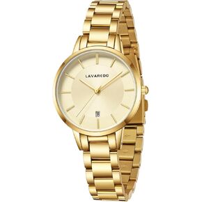 L LAVAREDO Women's Bracelet Watch,Dainty Luxury Gold Watches for Women with Easy Read Date Dial,Waterproof Ladies Quartz Wrist Watch Included Bracelet Tools