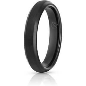 Rings For Men | Tungsten | Black | Inner-Band Colors | 4 & 6 & 8mm | Wedding Bands