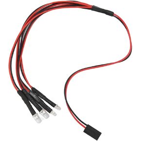 1/24 RC Car LED Light Part, 4 LED RC Car Light with 2 White and 2 Red Design Upgrade Part for Axial AXIAL SCX24 RC Car