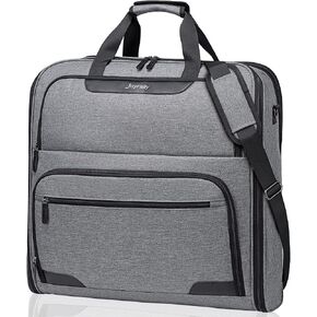 Garment Bags for Travel, Double Layered Carry on Garment Bag with Shoulder Strap, Foldable Suit Travel Bags for Men, Wrinkle Free Garment Travel Bag for Hanging Clothes, Black