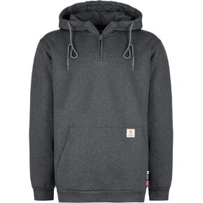 BOCOMAL FR Hoodies 1/4 Zipper Pullover 10.5oz Cotton Fleece Fire Resistant Hooded Sweatshirts-NFPA2112 CAT2