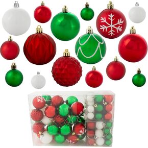 Sunnydaze Winter Wonderland 100-Count Shatterproof Christmas Ball Ornaments with Attached Strings - Blue and Silver