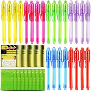 D&N Lifestyle Invisible Ink Pens for Kids, 28 Pack UV Secret Message Pens with Light & Activity Cards, End of School Year Gifts for Students, Party Favors, Goodie Bag Stuffers in Saudi Arabia