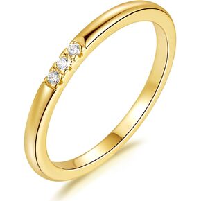 14K Gold Rings for Women Non Tarnish Gold Rings Cubic Zirconia Rings Stacking Rings Dainty Gold Rings Mens Gold Rings Travel Rings for Women & Everyday Wear (5, 6, 7, 8, 9)