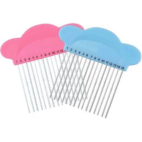 2PCS Quilling Paper Comb Knitters - DIY Paper Craft Tool for Creating Loops, Essential Accessory for DIY Paper Card Crafting in Blue and Pink Color Combination