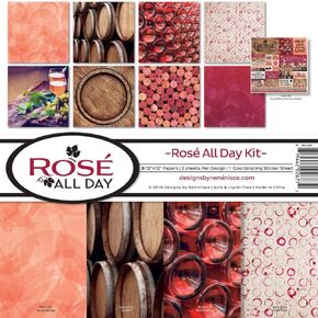 Reminisce Rosé All Day Scrapbook Collection Kit, Multi Color Palette, 12-x-12-Inch