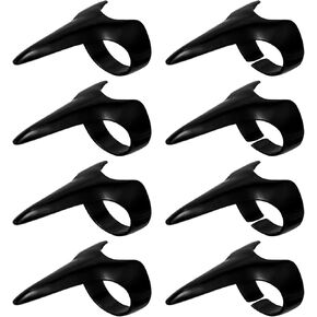 Beaupretty 8Pcs Halloween Costume Claws Fake Nail Rings Metal Gothic Punk Full Finger Rings Fingertip Nail Art Decoration Halloween Party Favor