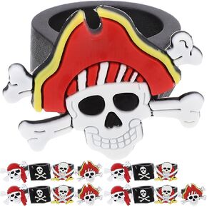 PACKOVE 16pcs Pirate Soft Rubber Ring Children's Ring Party Ring Pirate Finger Rings Iron on Patches Plastic