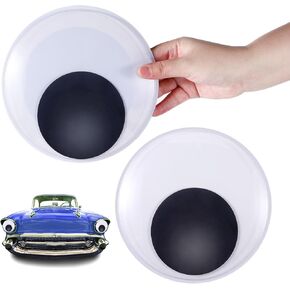 2pcs Large Googly Eyes Magnetic, 7in Giant Wiggle Eyes Plastic Giant Googly Eyes Black and White Googly Eyes for Crafts DIY Decorations Christmas Tree Ornament