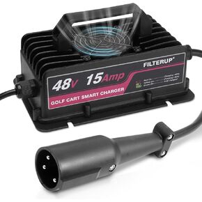 شاحن بطارية عربة الجولف 48 فولت 15 أمبير، شاحن قابس دائري ذو 3 دبابيس متوافق مع موديلات 1995-2024 Club Car DS و2015-2024 السابقة (حمض الرصاص) in Kuwait