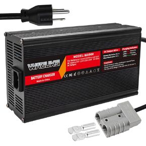 58.4V 15A Lifepo4 Battery Smart Charger Usd for 16S 48V Lifepo4 Battery with Cooling Fan and Gray 50A Anderson Output Multiple Protection Functions