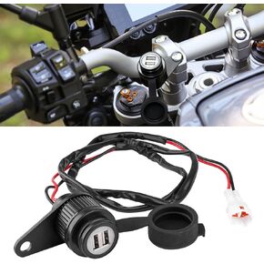 Dual USB Quick Charger Adapter for Yamaha Tracer MT-07 MT-09 SP FZ-09 FZ-07 Tracer XSR 700 900, Waterproof Motorcylce USB Charger Socket with Sealiing Caps for All Phone, Tablet, GPS