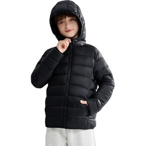 maoo garden Girls Boys Winter Puffer Jacket Big Kids Faux-Down Lightweight Packable Water-Resistant Coat
