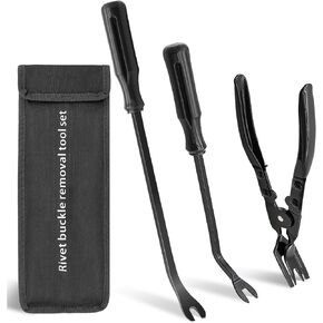 3 PCS Clip Removal Tool,Clip Pliers Fastener Remover,Car Trim Rivet Removal Pry Tool for Automotive Door Panel,Upholstery,Dashboard Red