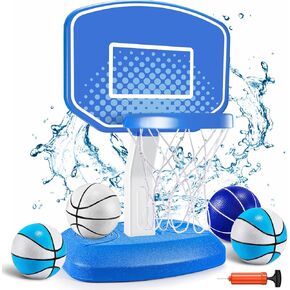 aokesi Pool Basketball Hoop بجانب حمام السباحة لعبة كرة السلة لحمام السباحة، ملحقات حمام السباحة لحمامات السباحة الداخلية، طوق لعبة داخلي وخارجي مع ارتفاع قابل للتعديل، ألعاب مائية صيفية للأطفال والكبار